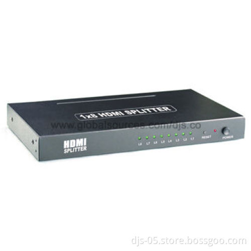 HDMI 1 x 8 Splitter with Power Supply, Supports 4k x 2k, 1080P, Full HD, 3D, HDCP-compliant